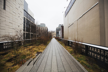 High line on a cloudy day