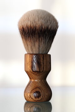 Pennello da barba artigianale in tasso silvertip e legno zebrano