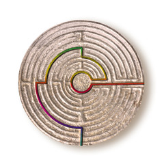 Solution concept - Romanesque labyrinth carved on stone