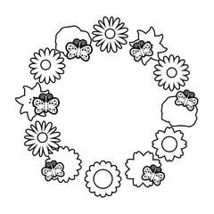 Fototapeta na wymiar wreath floral decorative icon vector illustration design