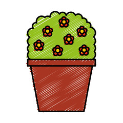 Decorative garden pot isolated icon vector illustration design