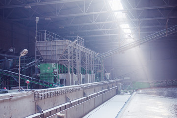 Industrial interior of an old factory building