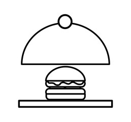 Fototapeta premium tray server with burger isolated icon vector illustration design