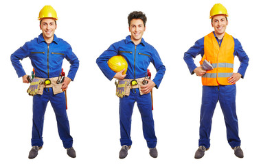 Drei Varianten von Arbeiter und Handwerker