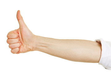 Hand zur Seite und Daumen hoch