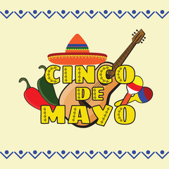 Vector illustration of Cinco de Mayo celebration background.