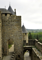 Château et remparts , cité de Carcassonne , France 