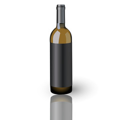 Glass transparent wine bottle. Vector illustration mock up glass bottle - 145984641