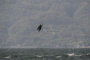 Kitesurfer on Lake Como