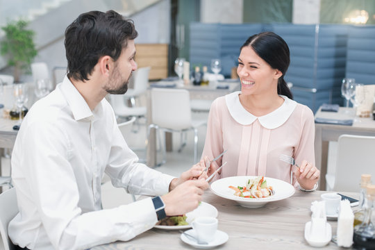 Romantic date in luxury restaurant
