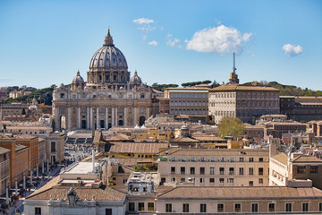Fototapeta na wymiar Vatican city. St Peter's Basilica. Panoramic view of Rome and St. Peter's Basilica, Italy.