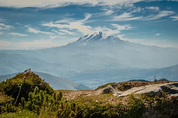 Zelfklevend Fotobehang The view of Cayambe volcano in Ecuador © LindaPhotography