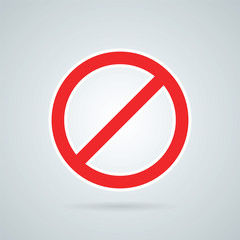 Prohibition road sign vector illustration. Stop icon.