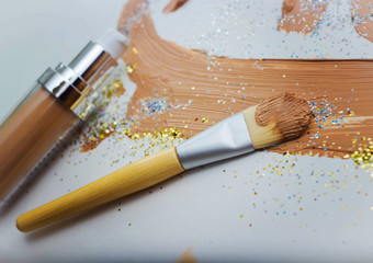 Flat brush in foundation