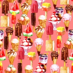 Rugzak Ice Cream Mix. Watercolor seamless pattern. © nataliahubbert
