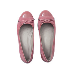 Flat lay women's fashion shoes casual design on white background isolated