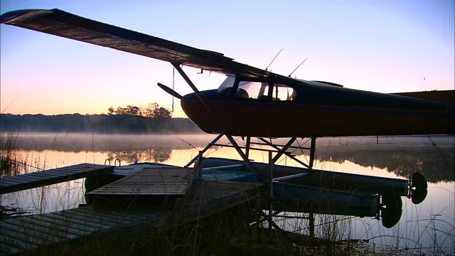 Lake Sapphire Early Morning Light Aircraft Silloette