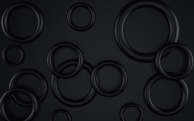 Obraz premium Abstrakcjonistycznej czarnej tubki geometryczny 3D tło. Renderowanie