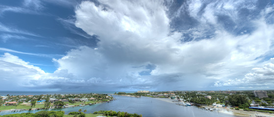 Storm Over The Jupiter Inlet - Aerial Photo - Jupiter, FL