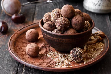 Plexiglas keuken achterwand Snoepjes Vegan zelfgemaakte truffels