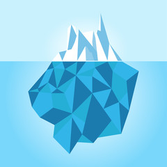 Low poly iceberg isolated on white background. Vector illustration.