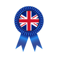 Medal with United Kingdom flag illustration design isolated on white background