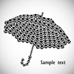 Silhouette of umbrella from the cat tracks