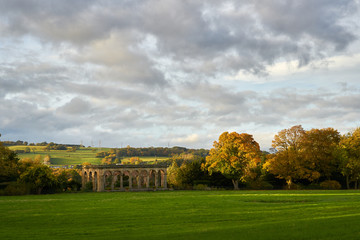 Fototapeta na wymiar Autumn trees and fields in the Derwent Valley near Newcastle Upon Tyne, England, UK.