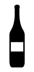 beverage bottle with empty tag - vector icon