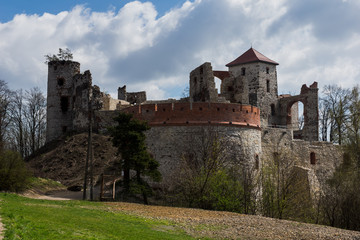 Obraz premium Ruins medieval castle Tenczyn in Rudno, Poland