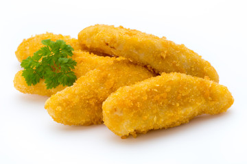 Nugget chiken on the white background.