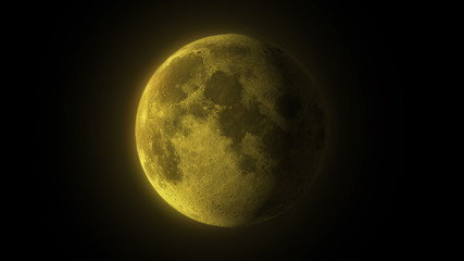full moon, natural satellite of the planet Earth, isolated on black