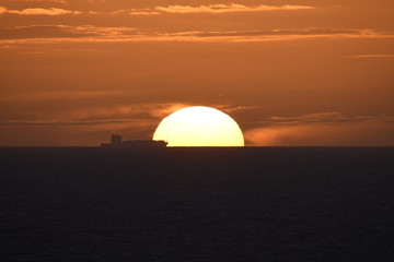 sunset at the island Helgoland Germany