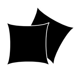 cartoon pillow silhouette, outline vector symbol icon design.