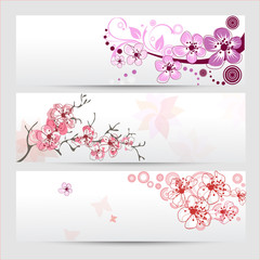 Cherry blossom banners set