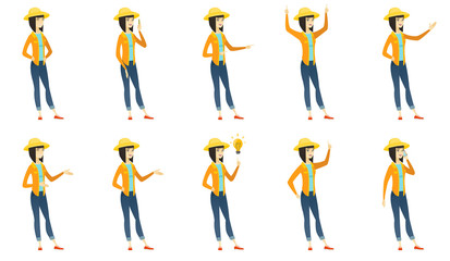 Vector set of illustrations with farmer characters