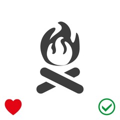 fire icon stock vector illustration flat design