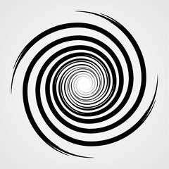 black spiral swirl circle with brush vector illustration