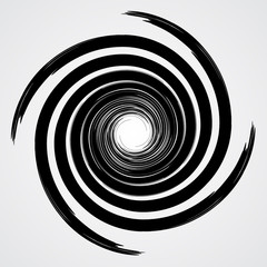 black spiral swirl circle with brush vector illustration