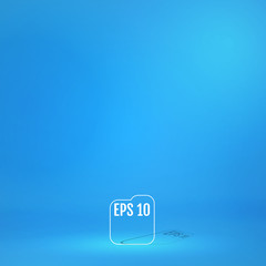 Template for display or montage of product. Empty blue color studio room background. Business backdrop. Material design concept. Vector illustration