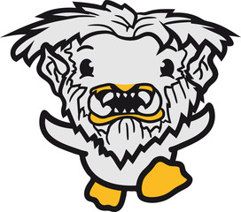 werwolf böse monster wolf pinguin jagen horror halloween küken süß niedlich klein baby kind ente vogel comic cartoon