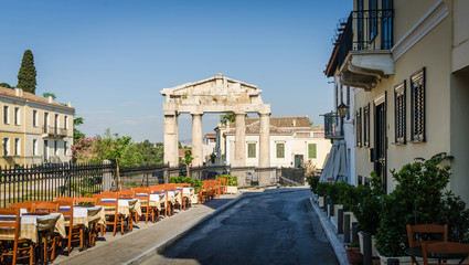 Naklejka premium Ancient ruins on the streets of Athens.