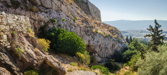 Panorama of Athens and ancient ruins, Greece.