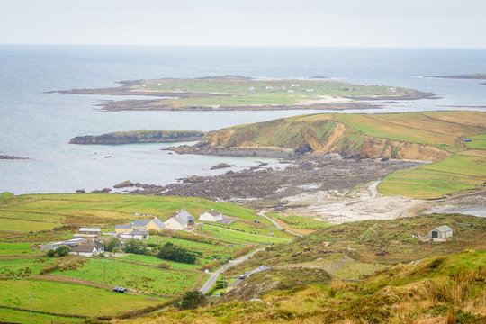 panoramic view of irish coastline