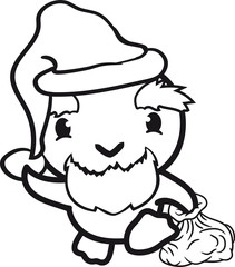 weihnachten weihnachtsmann geschenke feiern winter nikolaus santa claus mütze sack küken süß niedlich klein baby kind ente vogel comic cartoon