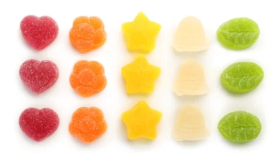 Fototapeten Tasty jelly candies on white background © Africa Studio