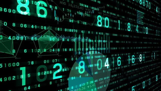 Business data graph digital world space number text.