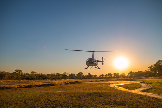 Helicopter At The Victoria Falls