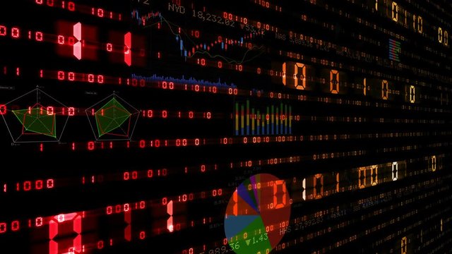 Business data graph digital world space number text.