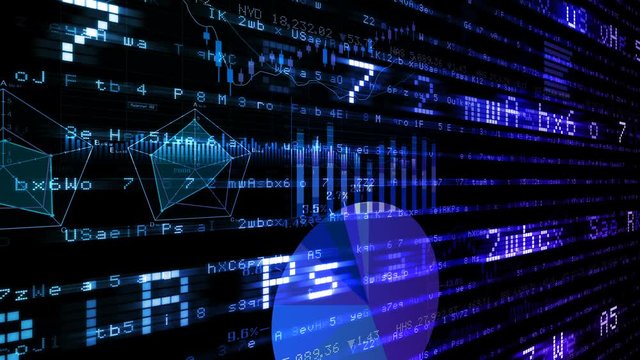 Business data graph digital world space number text.